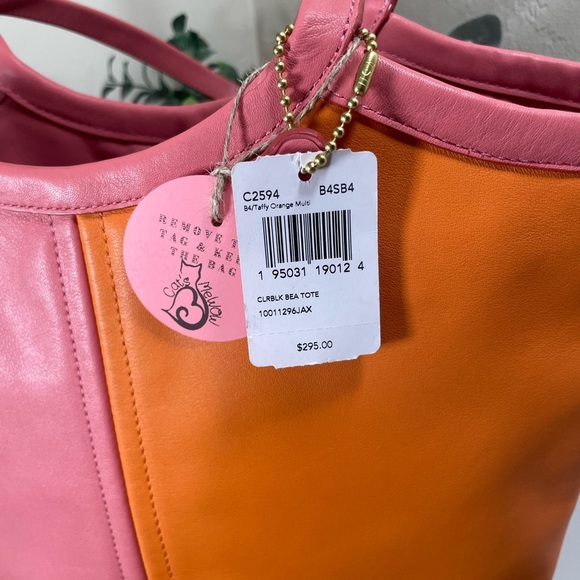 ❤️SOLD❤️NWT Coach Bea Tote in Colorblock Taffy, Orange, Multi C2594 - Picture 9 of 10